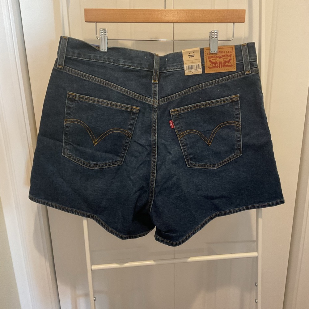 Levi's Blue Jean Shorts High Waisted Size 33 - Picture 2 of 5